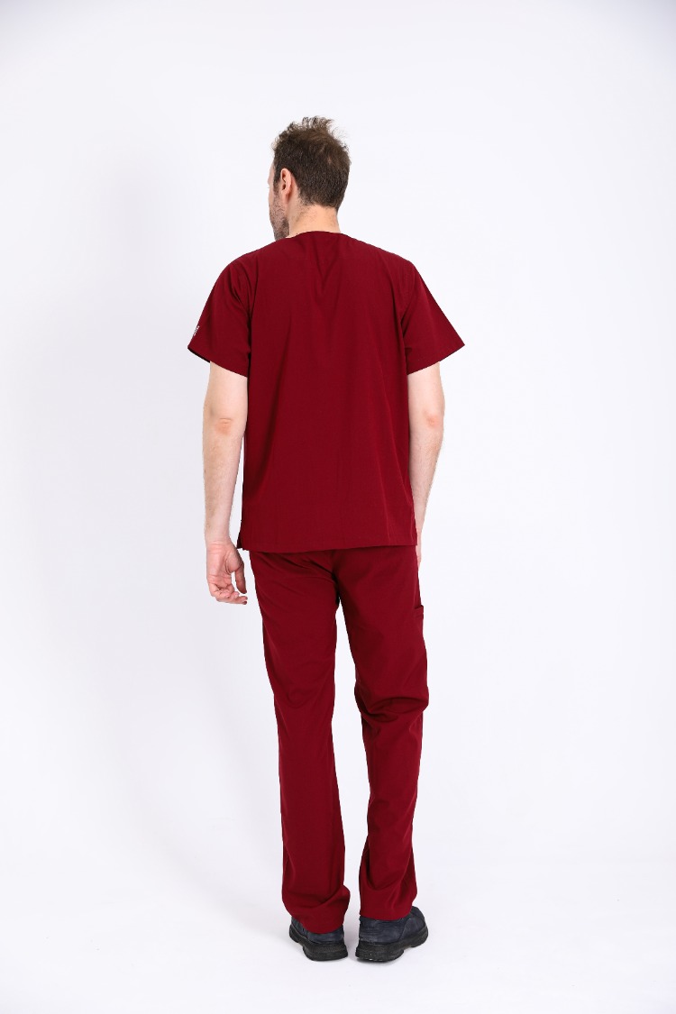 Classic Comfort Serisi Erkek Scrubs - Bordo
