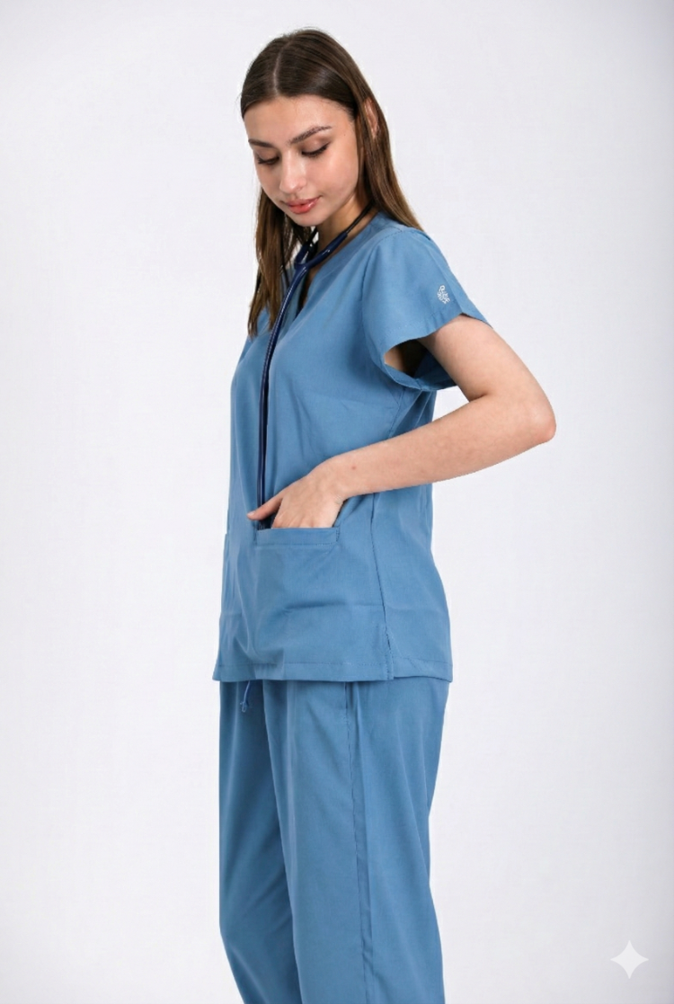Classic Comfort Serisi Kadın Uniforma - Mavi