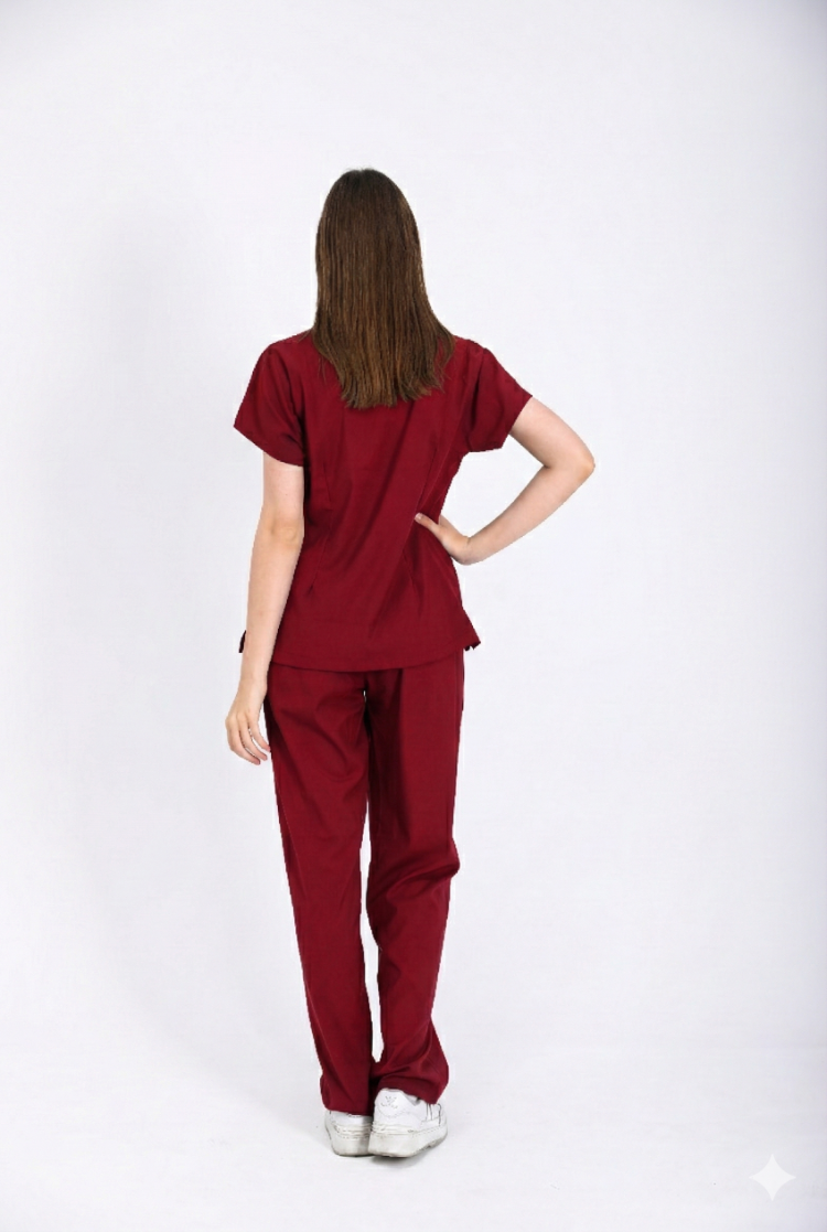 Classic Comfort Serisi Kadın Uniforma - Bordo