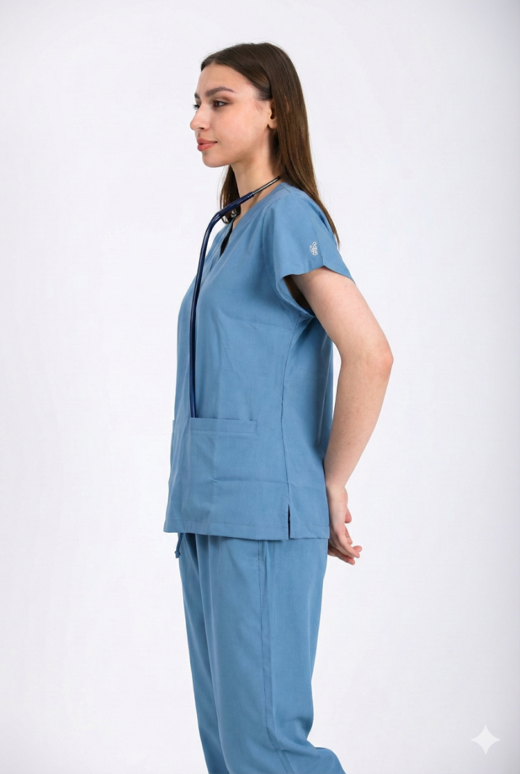 Classic Comfort Serisi Kadın Uniforma - Mavi