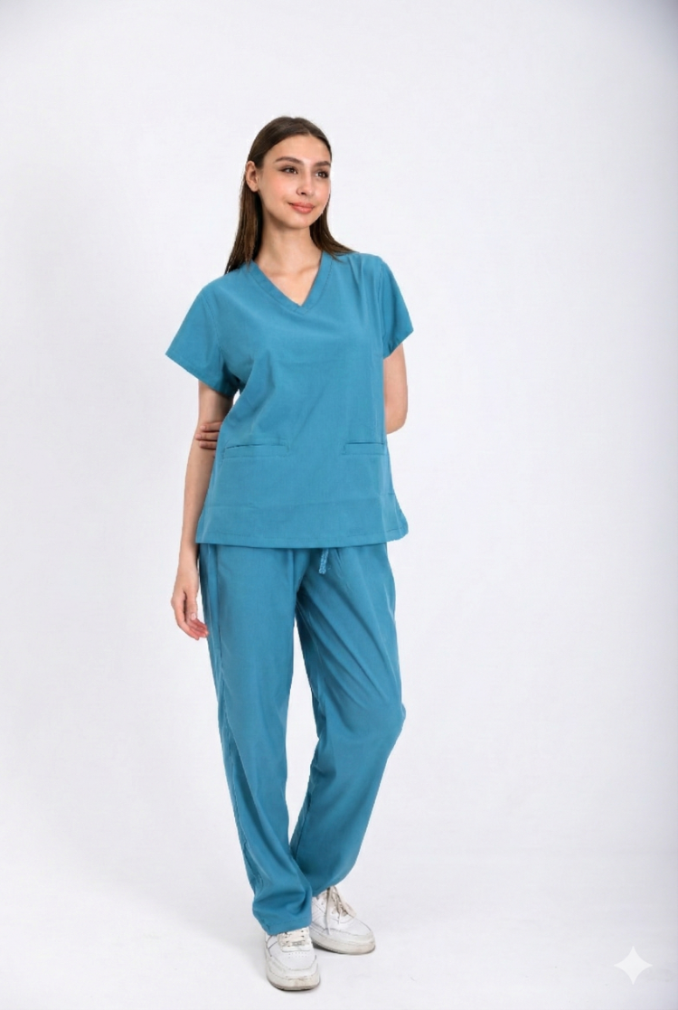 Classic Comfort Serisi Kadın Uniforma - Mavi