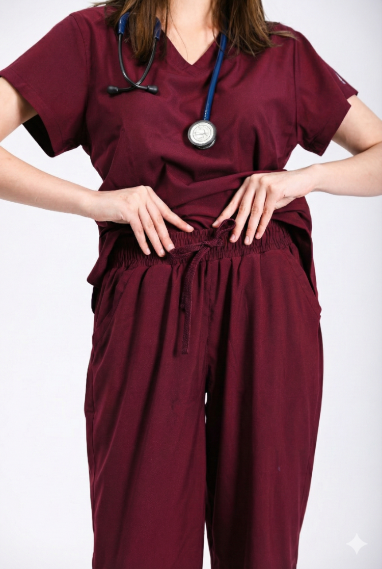 Classic Comfort Serisi Kadın Uniforma - Bordo
