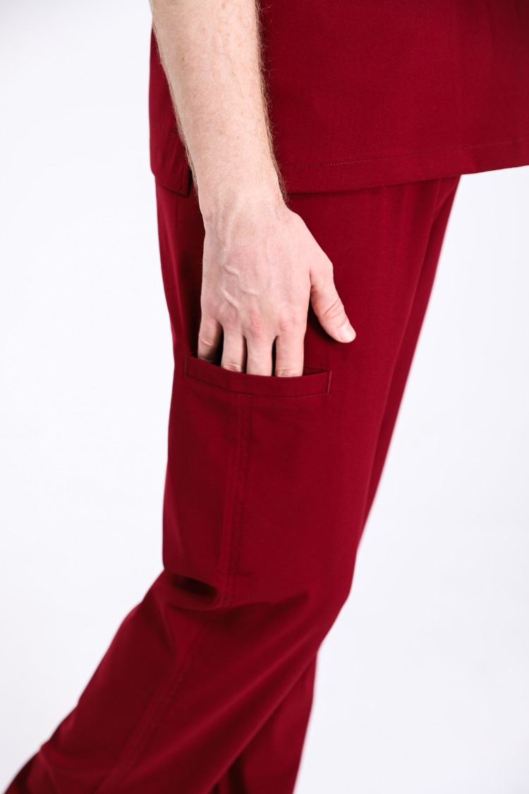 Classic Comfort Serisi Erkek Scrubs - Bordo
