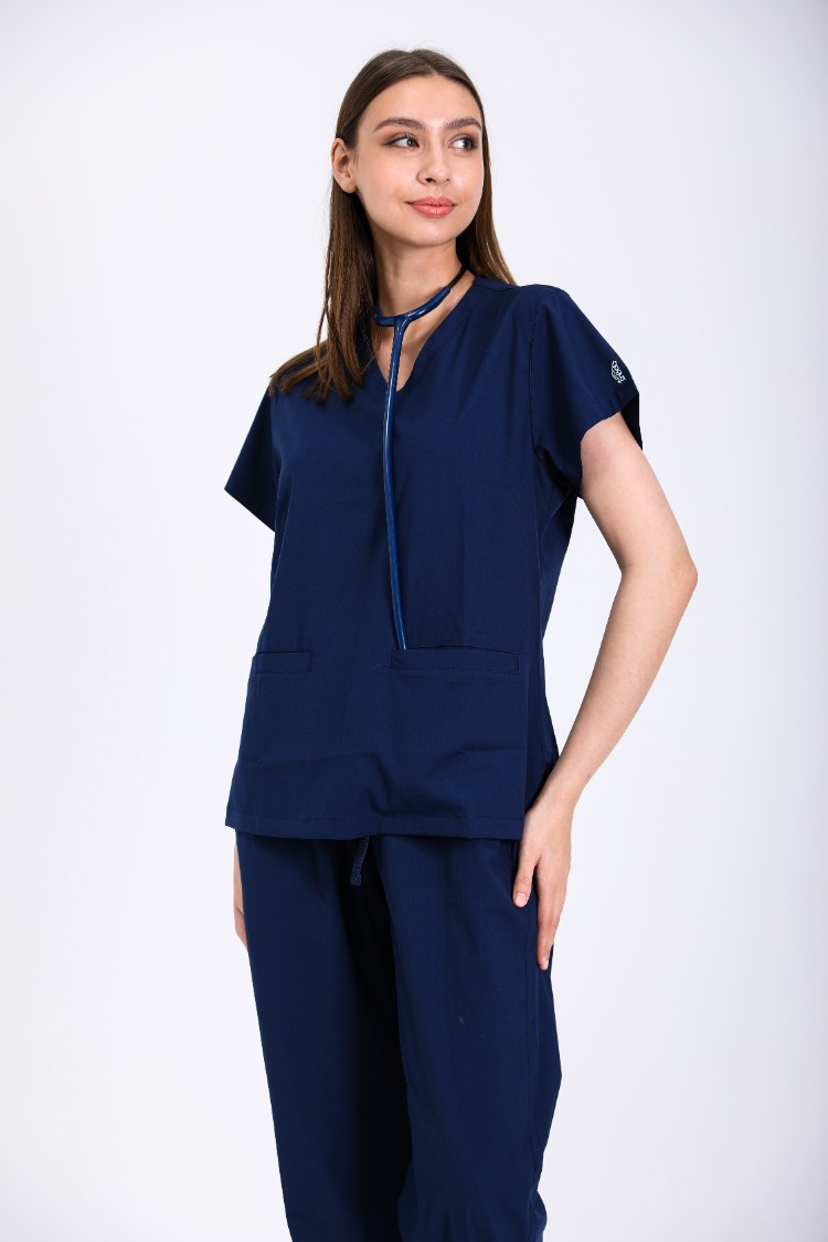 Classic Comfort Serisi Kadin Scrubs - Lacivert