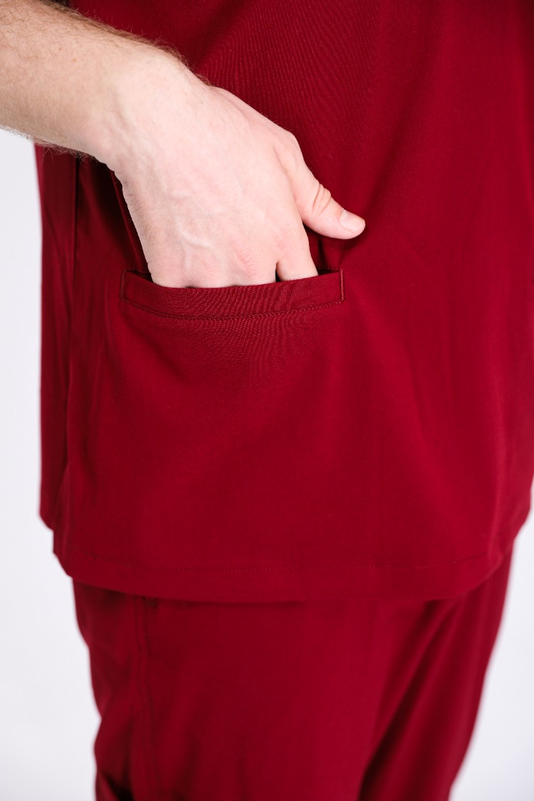 Classic Comfort Serisi Erkek Scrubs - Bordo