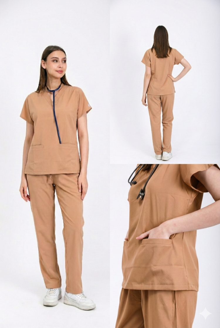 Classic Comfort Serisi Kadın Uniforma - Bej