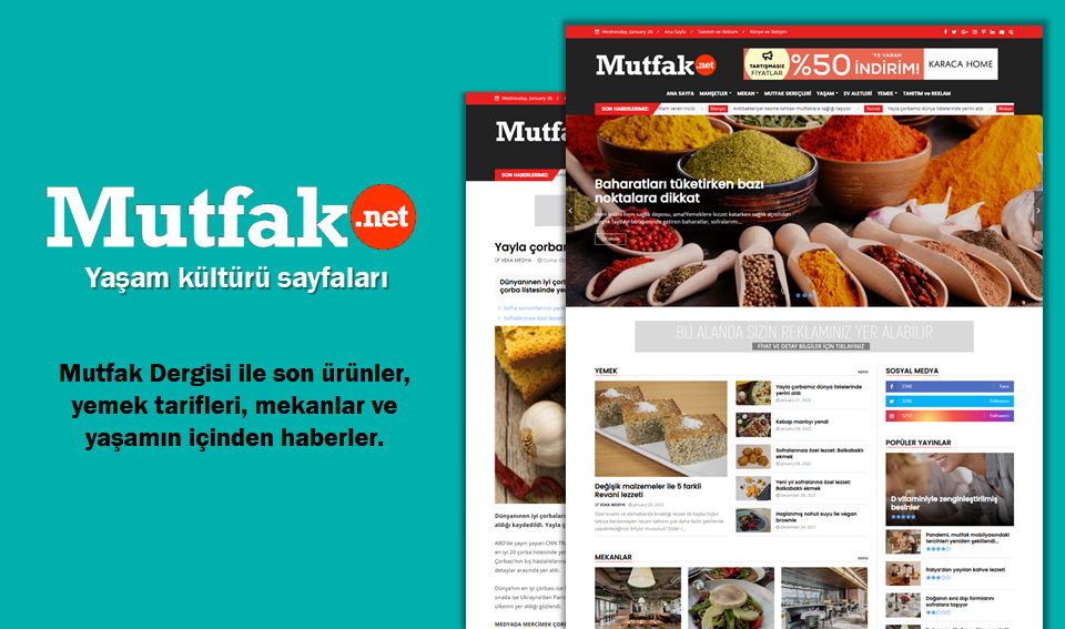 Mutfak Dergisi sitemizde tanıtım yazısı yayınlıyoruz