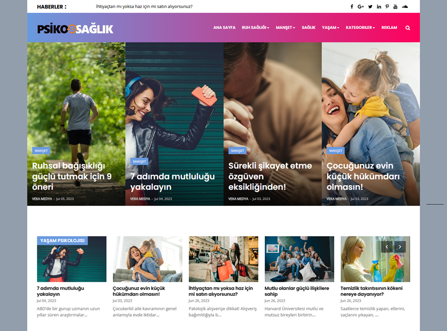 Psiko Sağlık sitemizde tanıtım yayını