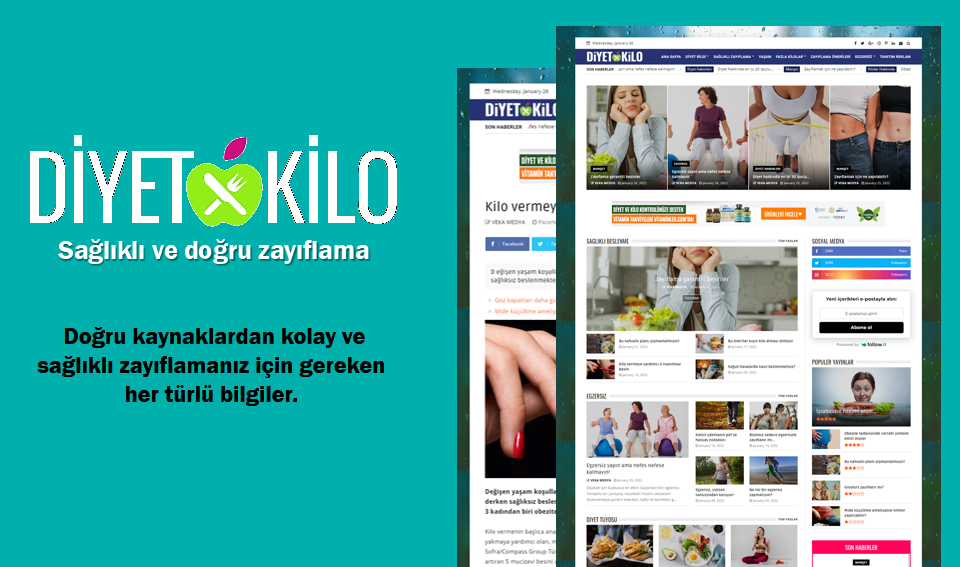 Diyet ve Kilo sitemizde tanıtım yazınızı yayınlıyoruz