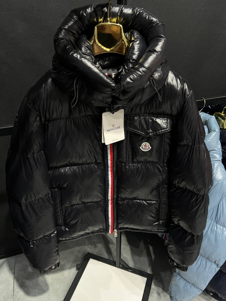 Şeritli moncler siyah