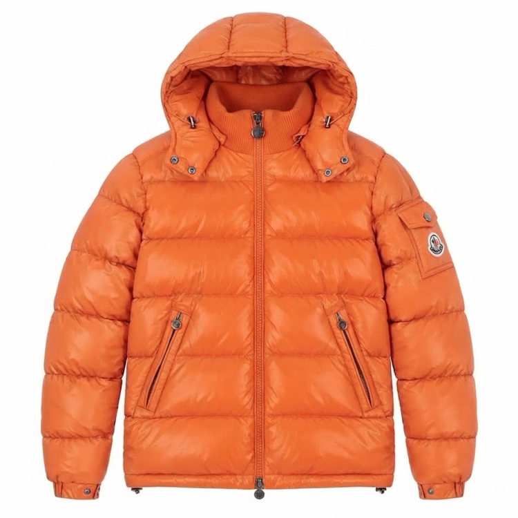 Moncler maya kapüşonlu mont turuncu