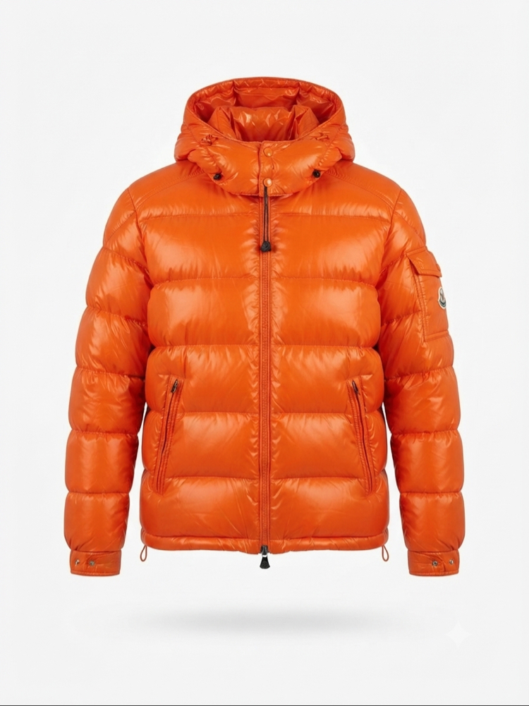 Moncler maya kapüşonlu mont turuncu