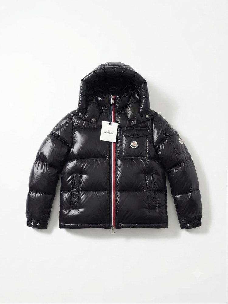 Şeritli moncler siyah