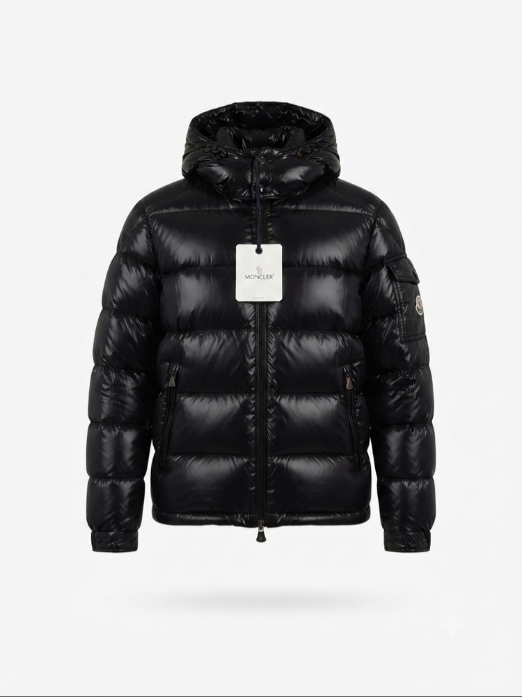 Moncler maya kapüşonlu mont siyah