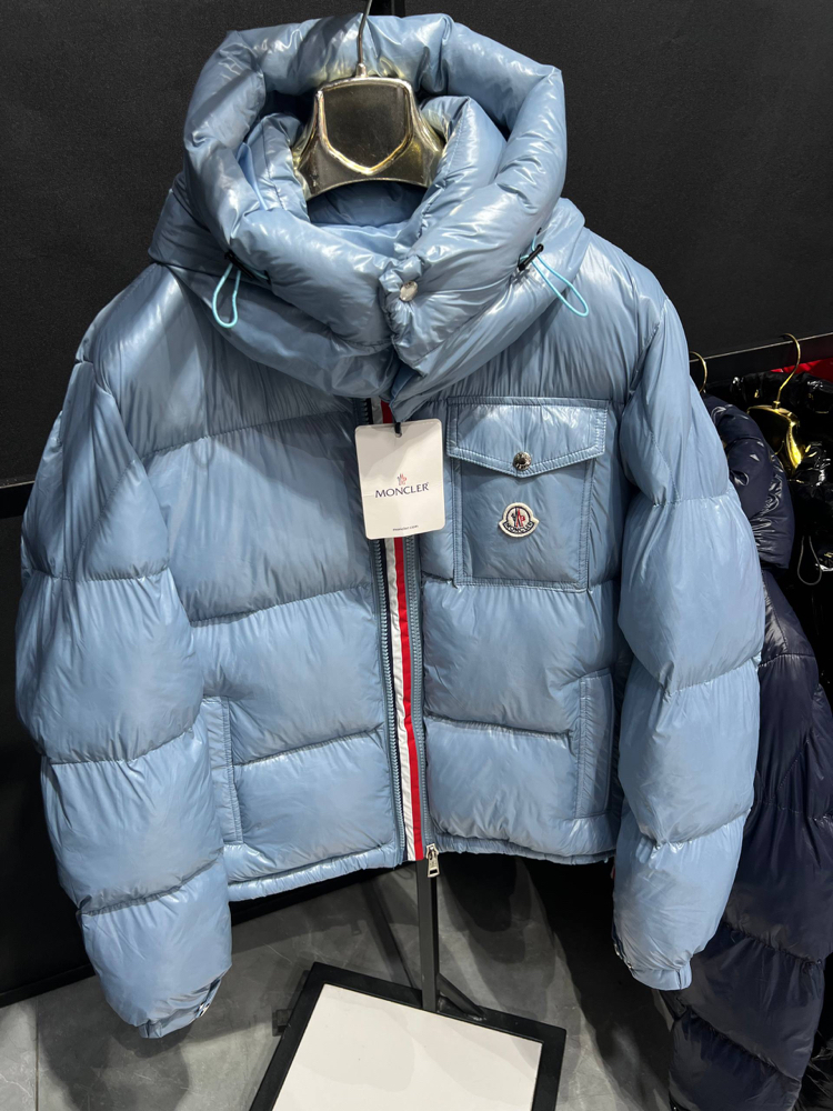 Şeritli moncler baby blue