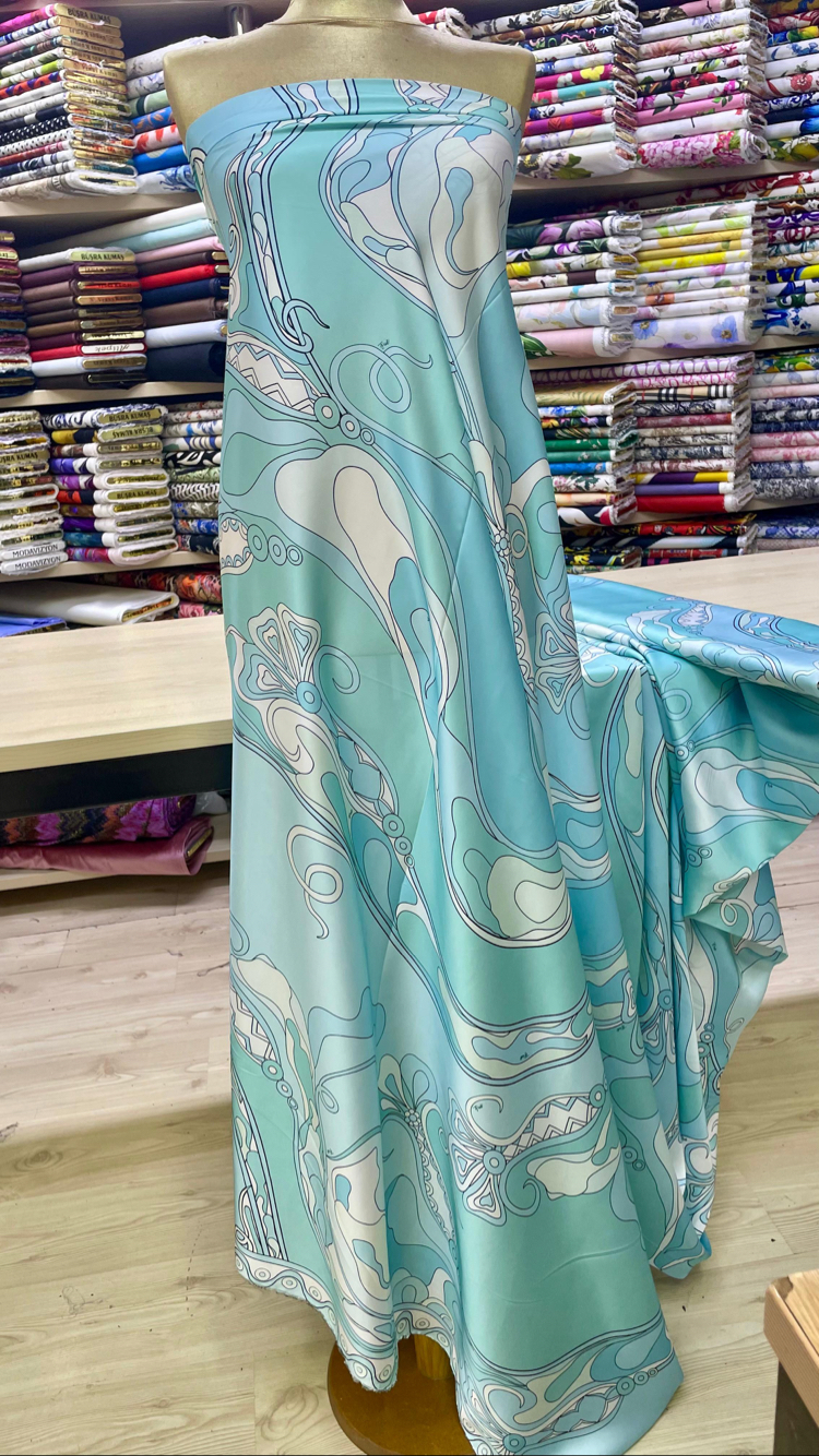Özel Desenli 150 cm (60") Kumaş 4 Çeşitli Seçenekleriyle: Şifon, Krep, Saten, Keten