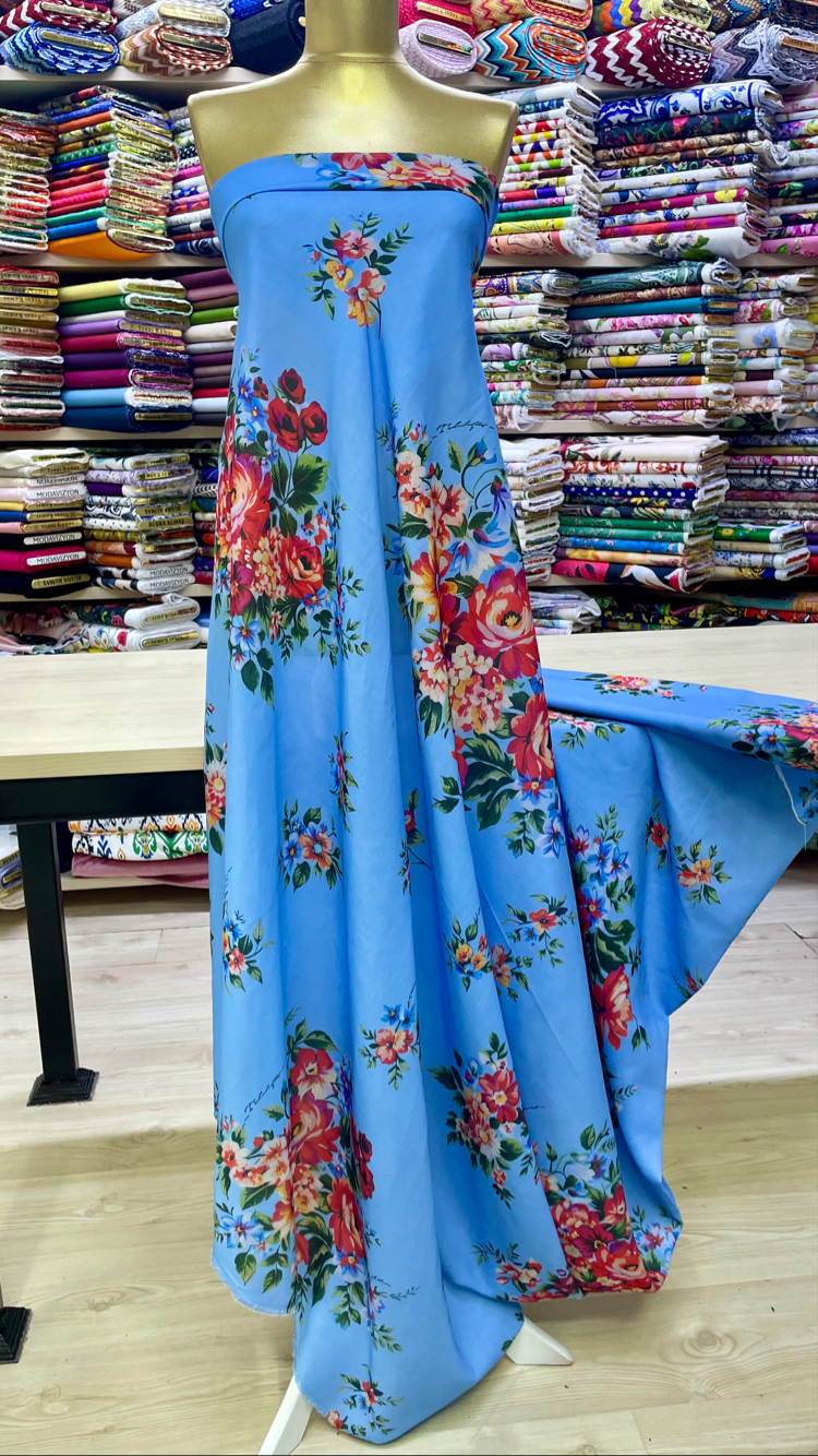 Özel Desenli 150 cm (60") Kumaş 4 Çeşitli Seçenekleriyle: Şifon, Krep, Saten, Keten