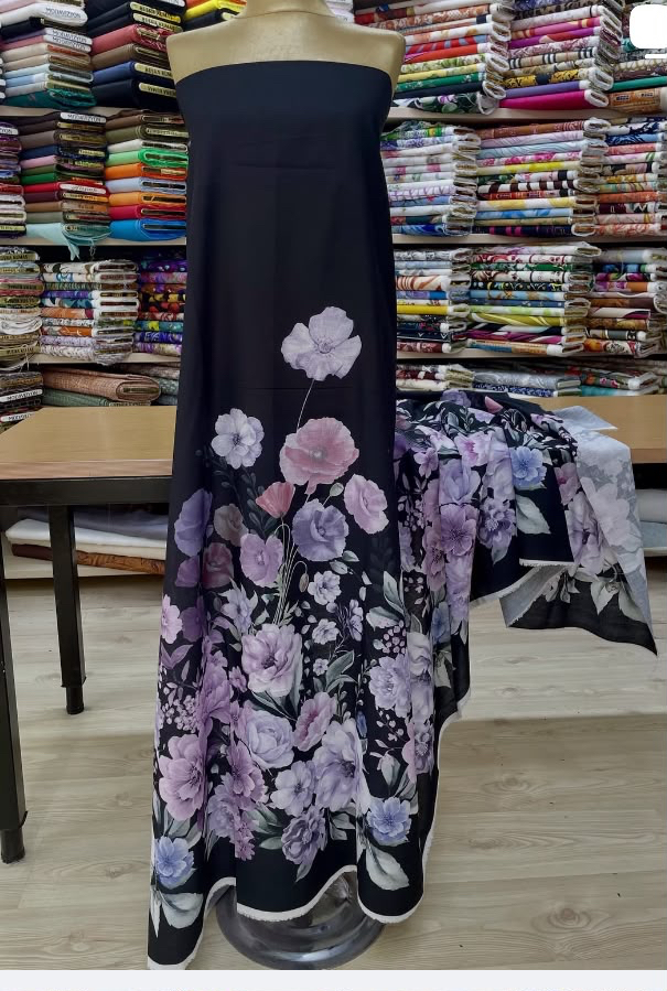 Özel Desenli 150 cm (60") Kumaş 4 Çeşitli Seçenekleriyle: Şifon, Krep, Saten, Keten