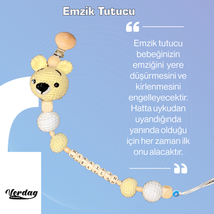Sarı Ayıcık Uyku Arkadaşı ve Emzik Seti