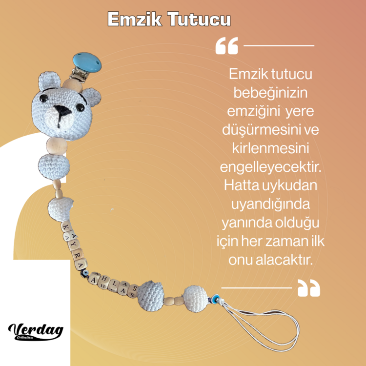 Mavi Ayıcık Uyku Arkadaşı ve Emzik Seti