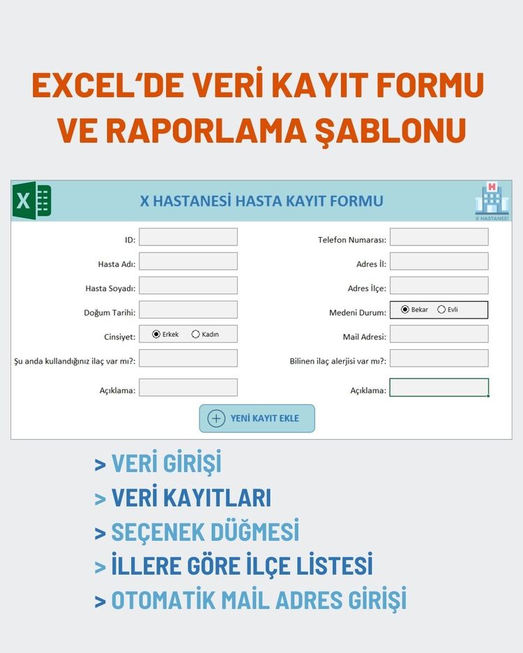 Excel Veri Giriş Formu Şablonu