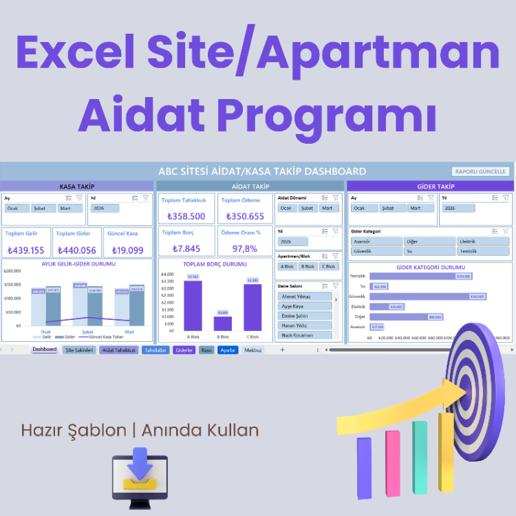 Excel Site/Apartman Aidat Yönetim Programı