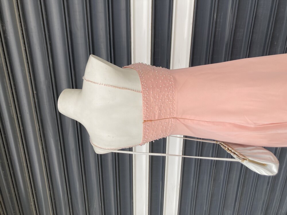 Vintage Pembe Abiye Elbise