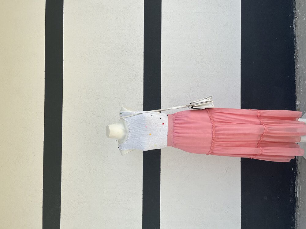 Vintage Pembe Maxi Etek