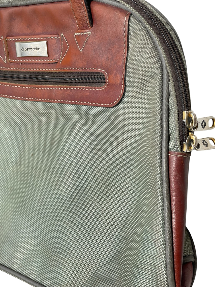 Samsonite Haki* Deri Detay Büyük Çanta