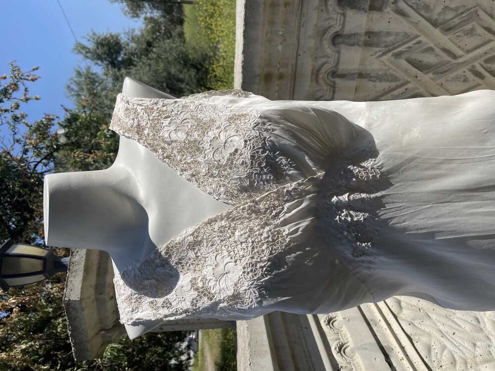 Vintage İşlemeli İpek Gecelik - M/L