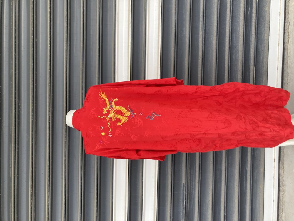 Kırmızı Ejderha İşlemeli Japon Kimono