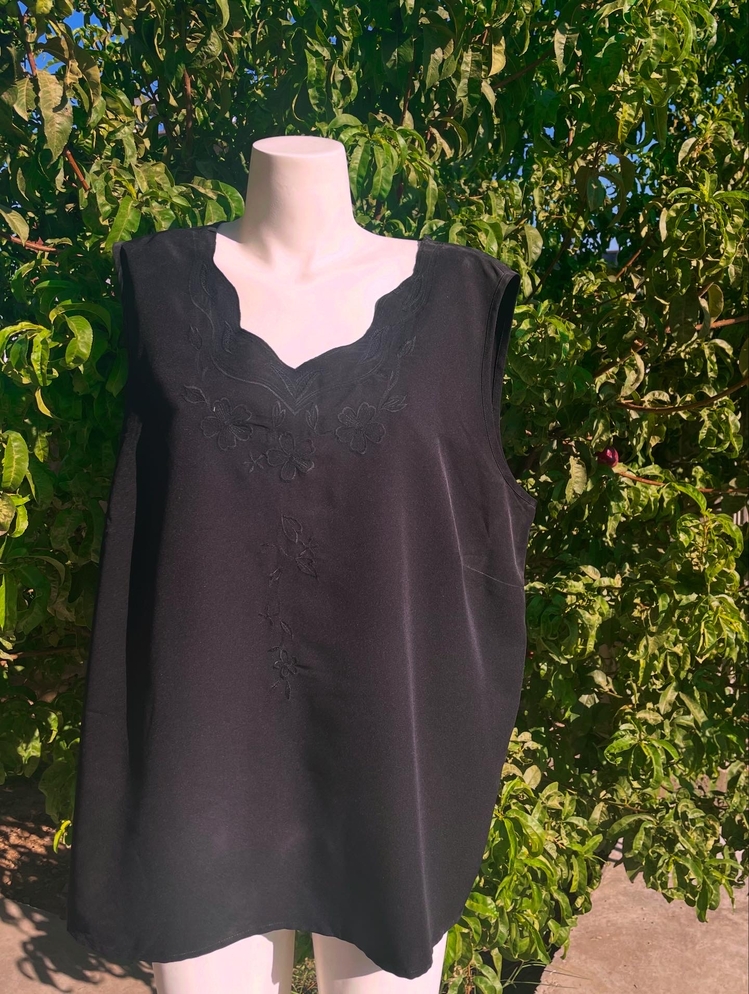 Vintage İşlemeli Bluz - XL 