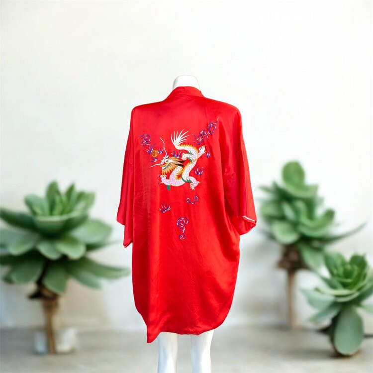 İpek Saten Japon Kimono