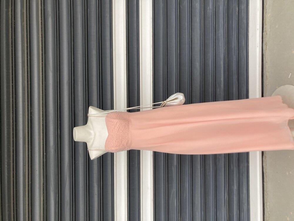 Vintage Pembe Abiye Elbise