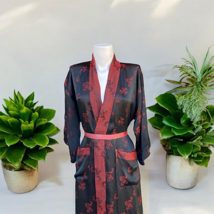 Siyah İpek Kimono