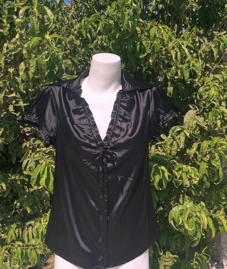 Vintage Saten Bluz / M