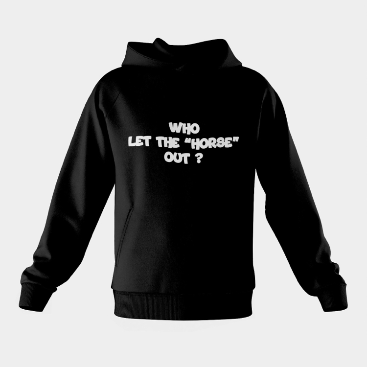 Who Let The “Horse” Out?/ Oversize Sweatshirt Siyah