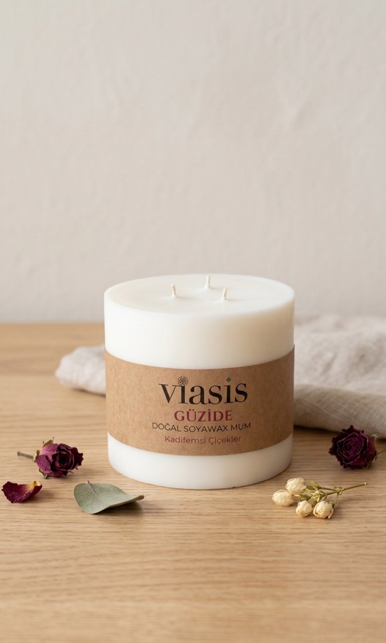 GÜZİDE – Seçkin ve Sıcak | Aromaterapik Baton Mum 10 cm çap 750 gr