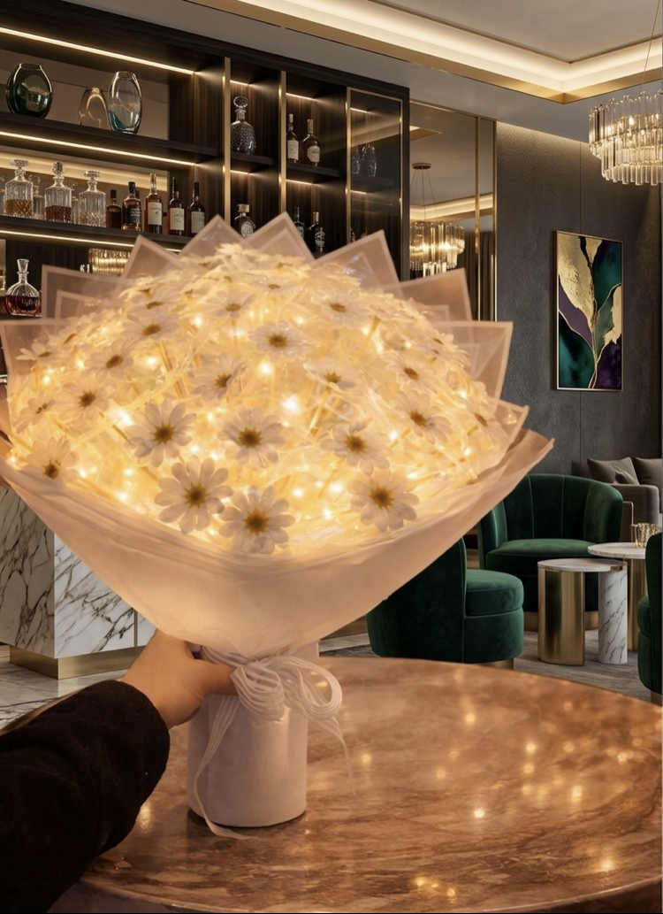 Led ışıklı papatya özel tasarım