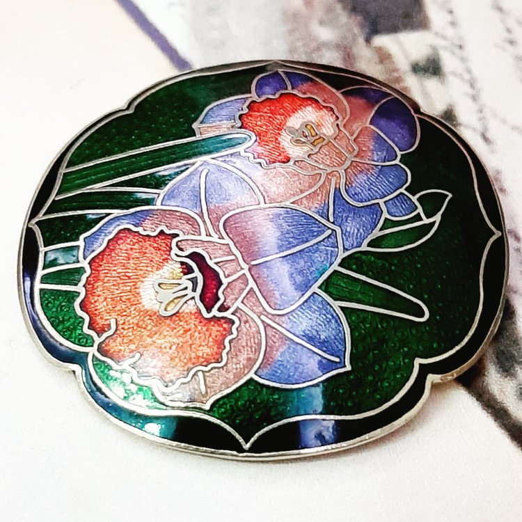Cloisonne Mineli Broş