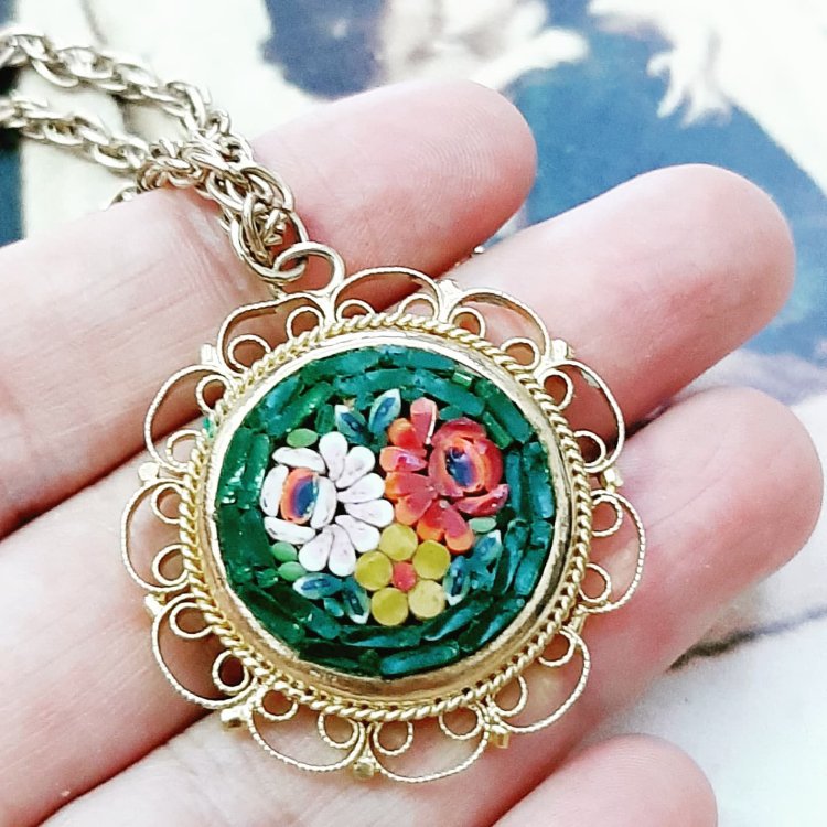 İtalyan Micromosaic Kolye