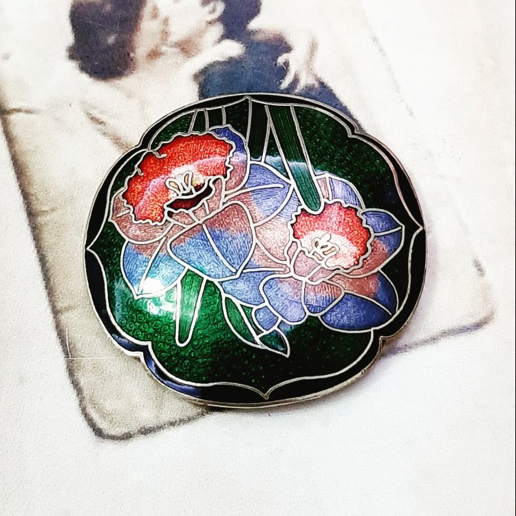 Cloisonne Mineli Broş