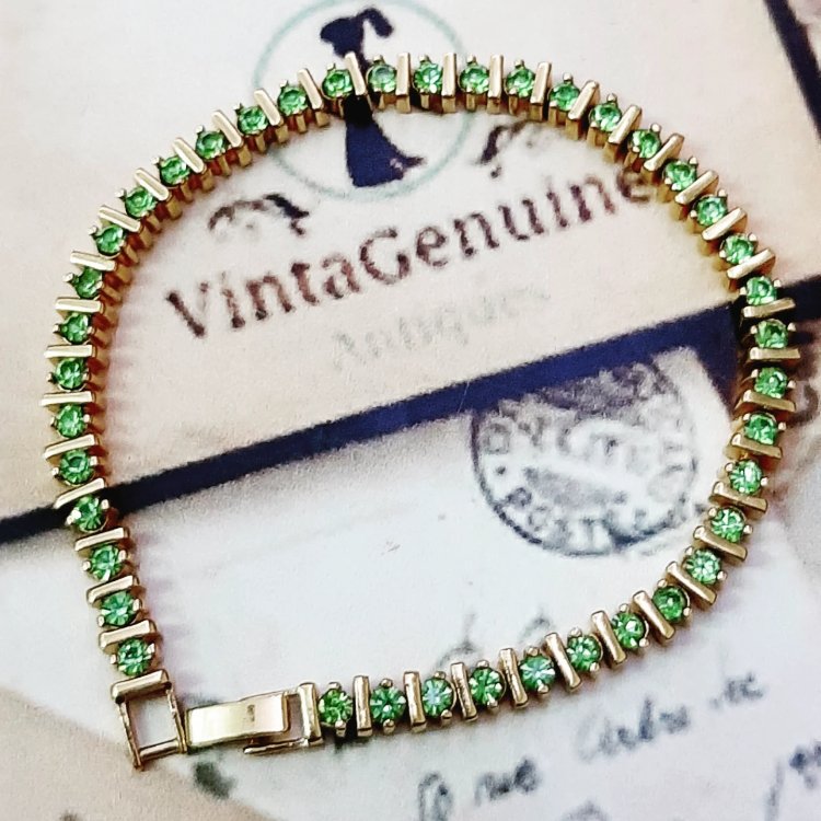 Rhinestone Yeşil Taşlı Bileklik