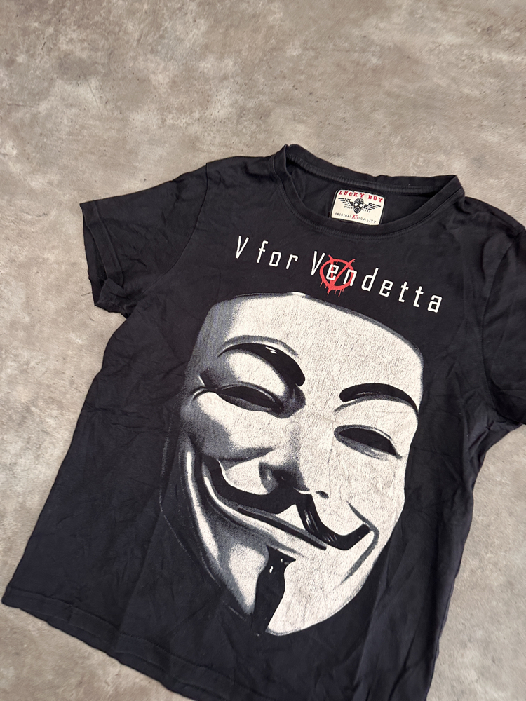 V For Vendatta Vintage Oldschool Tişört (Xs)