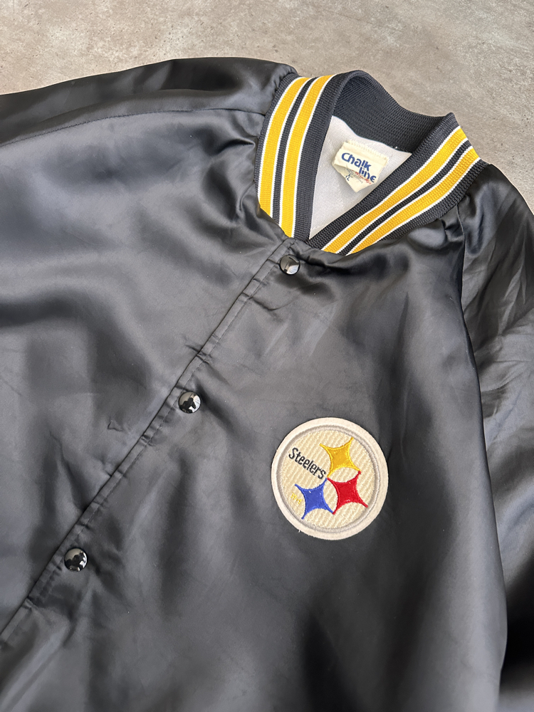 90s Chalk Line Steelers Kolej Ceket (XL)