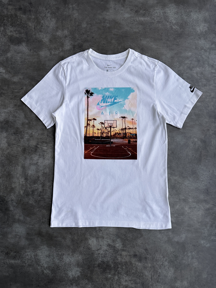 Vintage Nike Beyaz Baskılı T-Shirt (S)