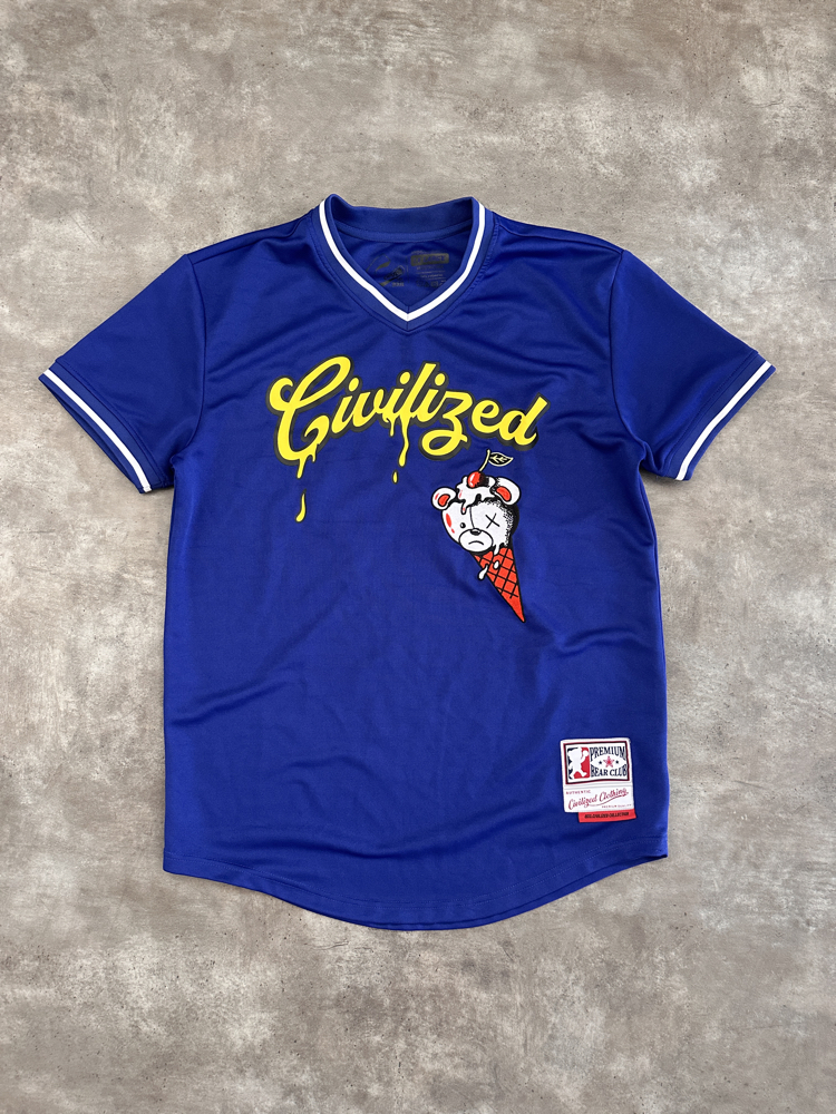 Civilized Mavi Grafik Baskılı Jersey (L)
