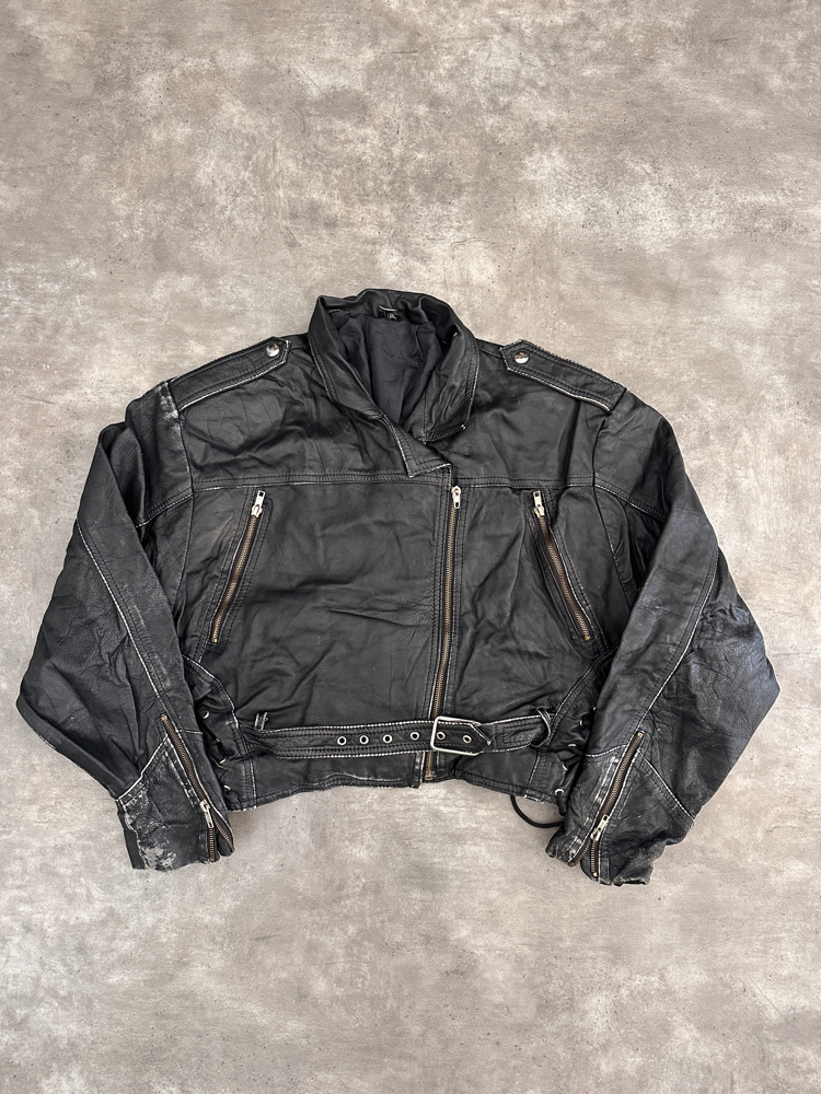 Amerikan Vintage Biker Orijinal Deri Ceket (XL)
