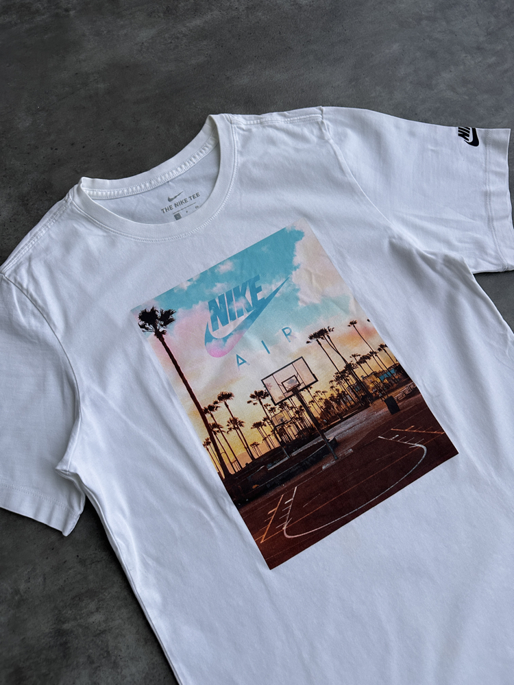 Vintage Nike Beyaz Baskılı T-Shirt (S)
