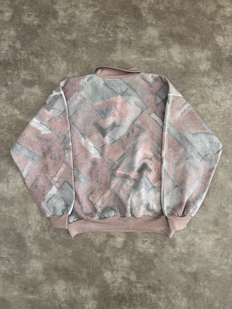 Vintage Oldschool Desenli Oversize Sweat (L)